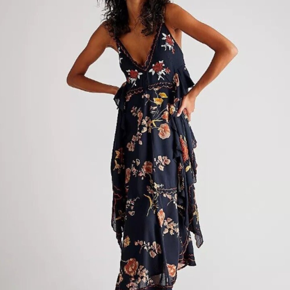 Free People Audrey Embroidered Maxi Dress